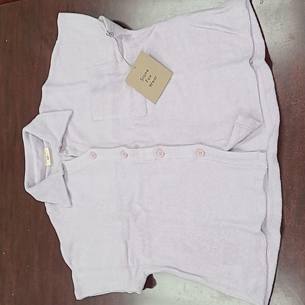 NWT Stone Fox Wear Lilac Terry Cloth Shirt Cover Up